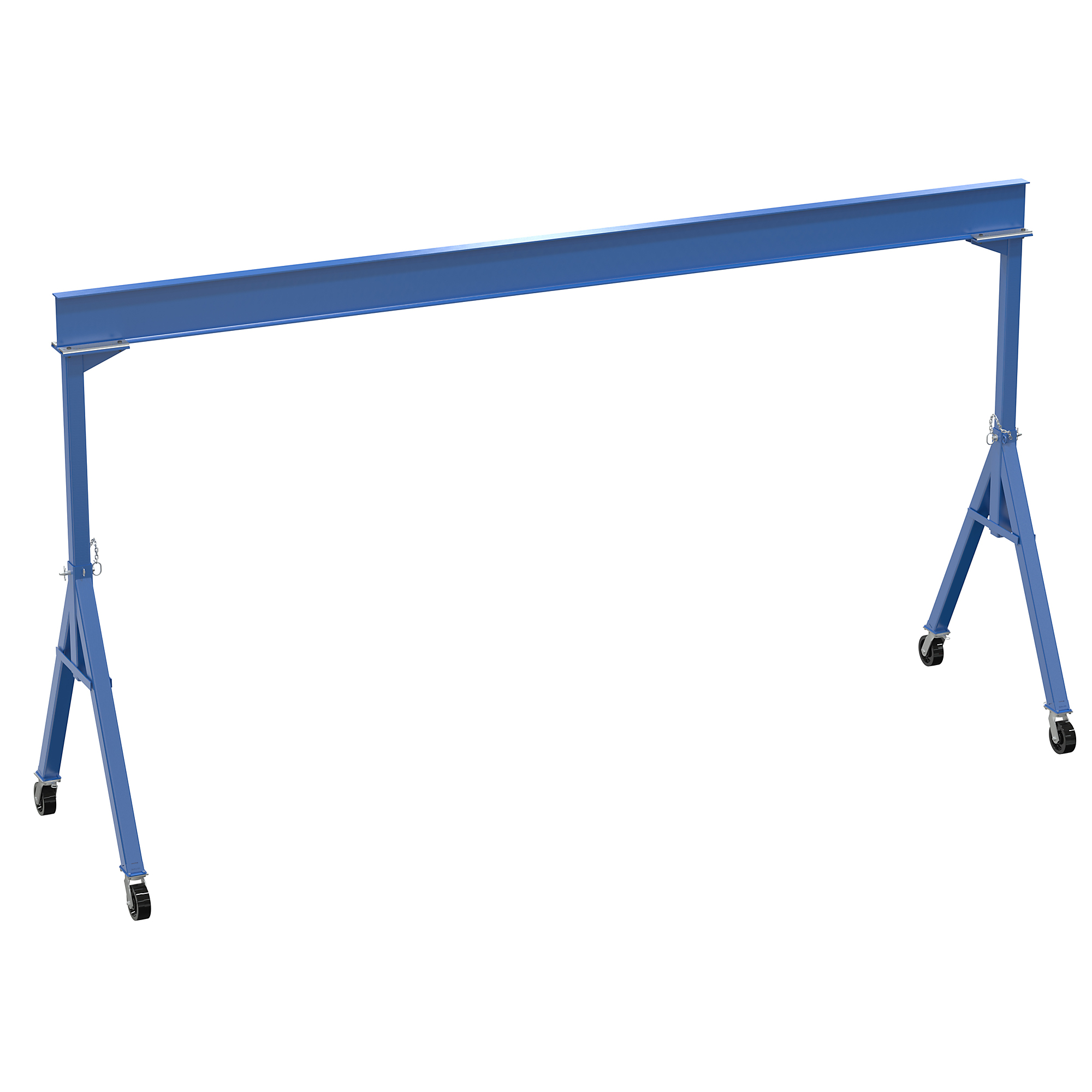 Vestil Steel Fixed Gantry Crane - 10ft. x 20ft., 4,000-Lb. Capacity, Swivel Phenolic Casters, Blue, Model# FHS-4-20